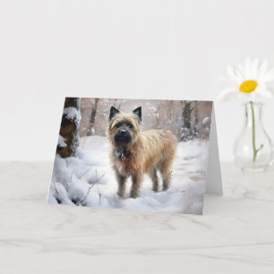 Cartão Cairn Terrier Deixe Nevar Natal