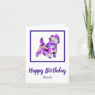 Cartão Cairn Terrier Dog Silhouette Cute PPY&B Aniversári