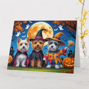 Cartão Cairn Terrier Dogs Pumpkin Halloween Engraçado
