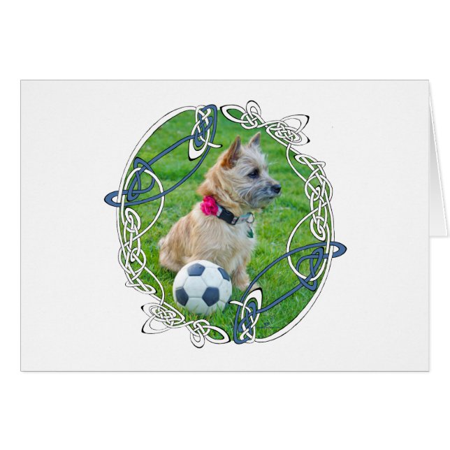 Cartão Cairn Terrier Futebol (Frente Horizontal)