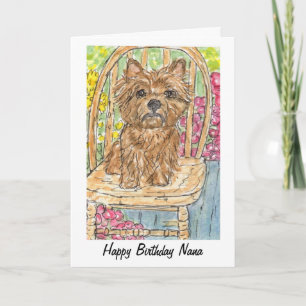 Cartão Cairn Terrier Happy Birthday Nana Card watercolour