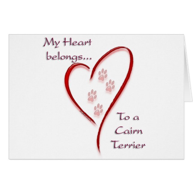 Cartão Cairn Terrier Heart Pertence (Frente Horizontal)