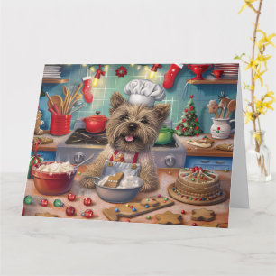 Cartão Cairn Terrier Holiday Baking: Natal Festivo