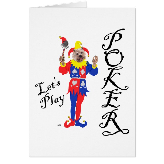 Cartão Cairn Terrier Poker Sortudo (Frente)