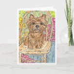 Cartão Cairn Terrier sitting in garden Birthday card<br><div class="desc">I have created this lovely card using my miniature watercolour art of a cute cairn terrier sitting in the garden. I have left the front blank so the card can be used. The text inside can be customised or the card can be left blank. Please take a look at my...</div>