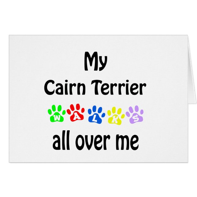Cartão Cairn Terrier Walks Design (Frente Horizontal)