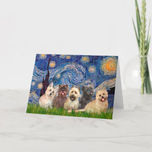 Cartão Cairn Terriers (Five) - Starry Night