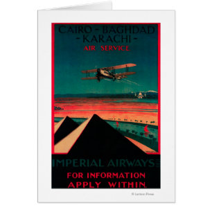 Cartão Cairo - Bagdad - Poster vintage Aéreo de Karachi