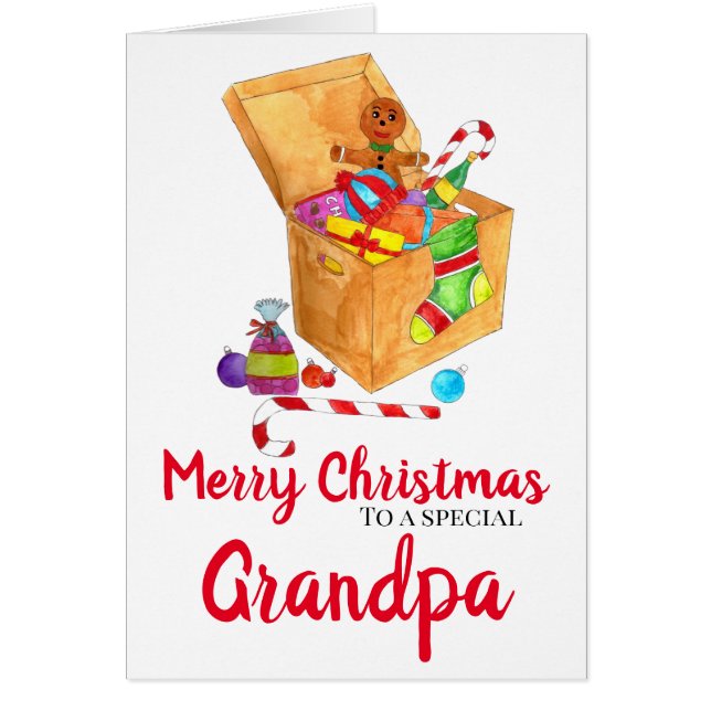 Cartão Caixa com presentes de Natal personalizáveis (Frente)