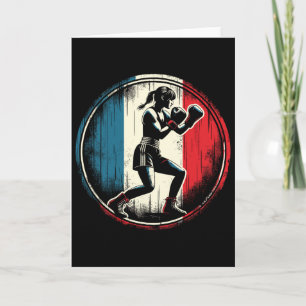 Cartão Caixa de bandeira da França - Kickboxing feminino