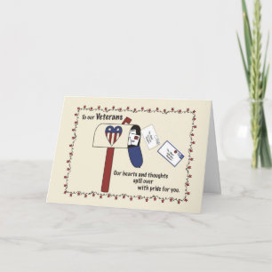 Cartão Caixa de Correio do Dia dos Veteranos Patriótica, 
