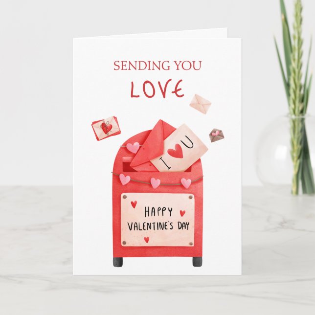 Cartão Caixa de Correio Fofa Feliz Dia dos Namorados Saud (Frente)
