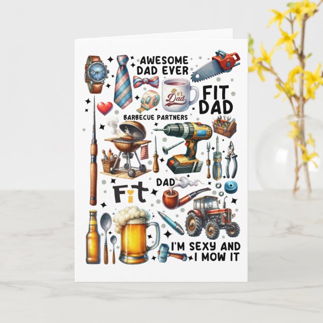 Cartão Caixa de ferramentas do pai (Flor Amarela)