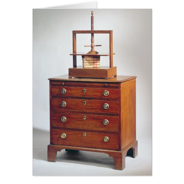 Cartão Caixa de gavetas de mogno pequena por Sheraton (Frente)