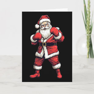 Cartão Caixa de Natal Boxeador Boxe Kickboxing Natal
