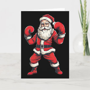 Cartão Caixa de Natal do Papai Noel Boxe Kickboxing Natal