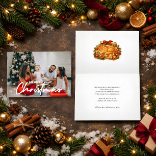 Cartão Caixa de Presente de Natal de Gato Laranja Foto Ac