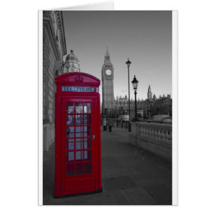 Cartão Caixa de Telefone Vermelho de Londres
