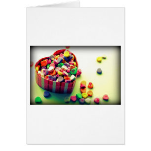 Cartão Caixa do Coração do namorados Candy