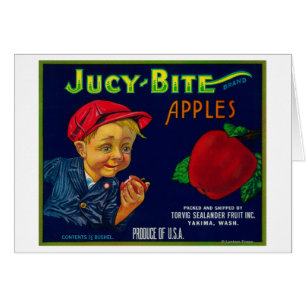 Cartão Caixa LabelYakima de Apple da mordida de Jucy, WA