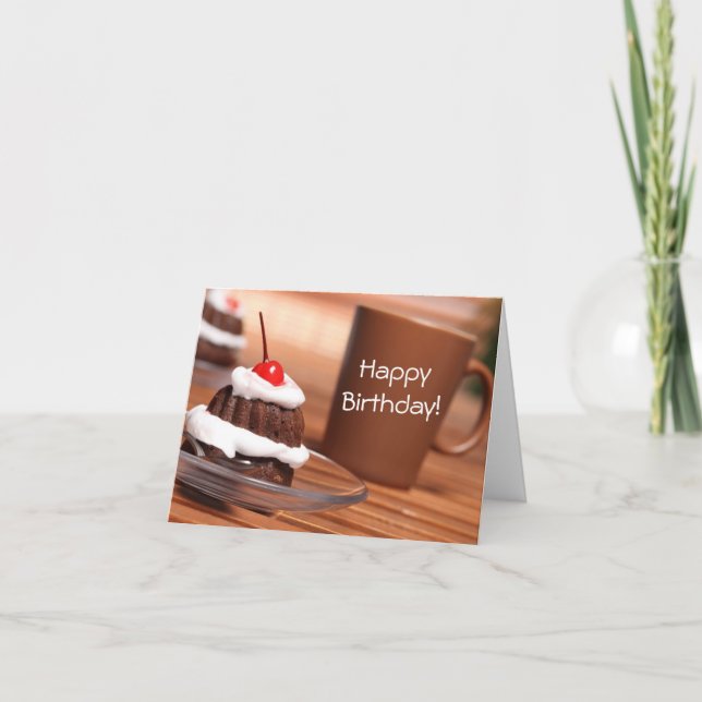 Cartão Cake and Coffee Birthday Card (Frente)