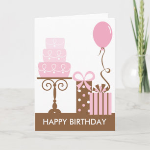 Cartão Cake and Presents Birthday Card