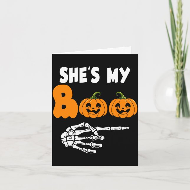 Cartão Calça de pijama de Halloween combinando boo mascul (Frente)