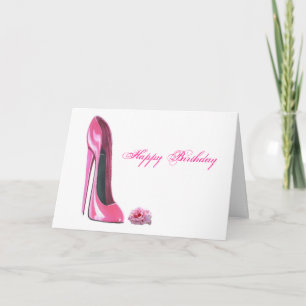 Cartão Calçado Estiletto Rosa e Rosa