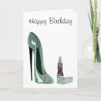 Calçado Estiletto Verde e Arte Lipstick