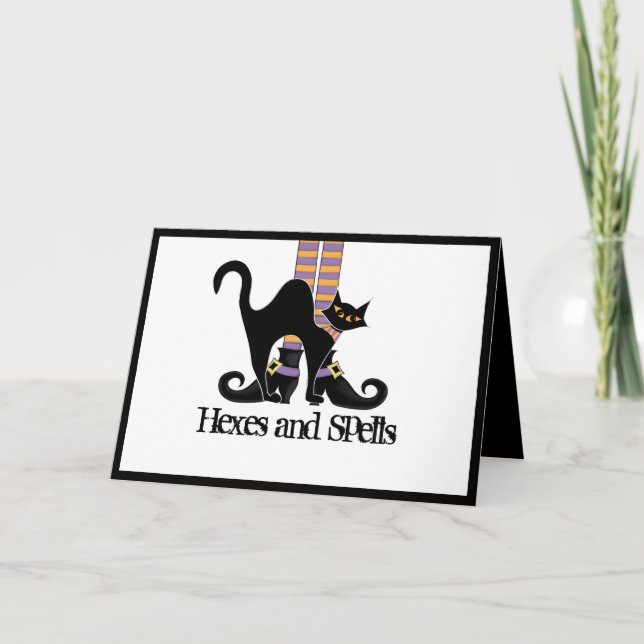 Cartão Calçados de bruxas brancas e bonitas do Halloween  (Frente)