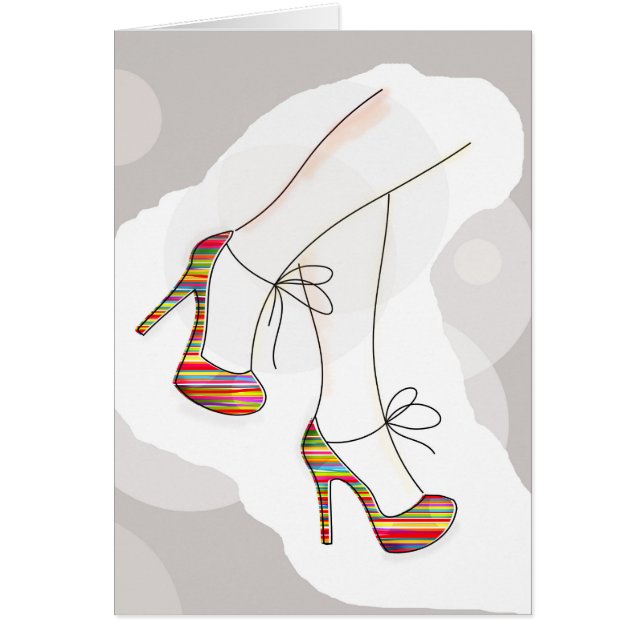 Cartão Calçados de moda coloridos (Frente)