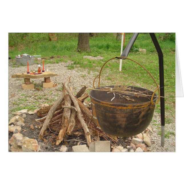 Cartão Caldeirão das Bruxas (Frente horizontal)