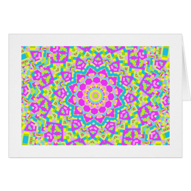 Cartão Caleidoscópio Colorido 09 (Bordado) (Frente Horizontal)