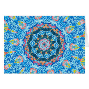 Cartão Caleidoscópio tropical da aguarela