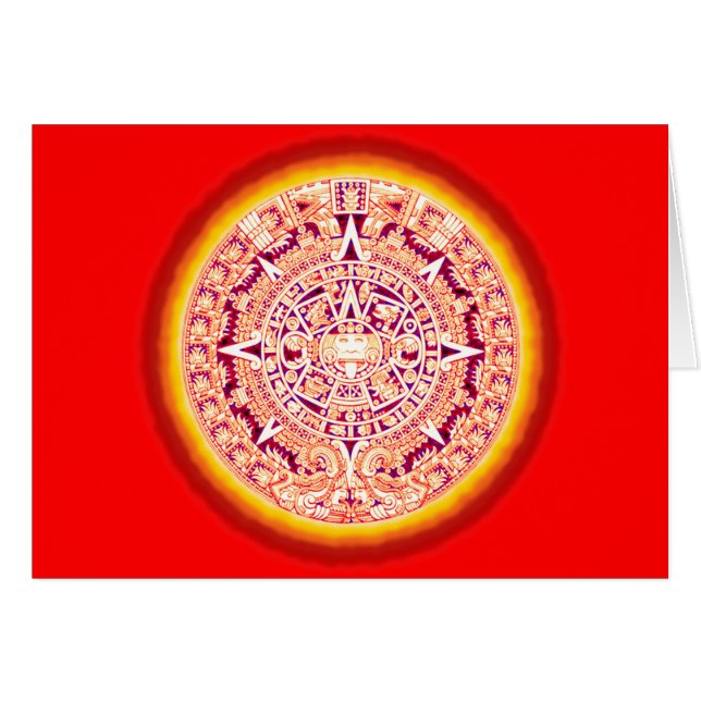 Cartão Calendário asteca antigo (Frente Horizontal)