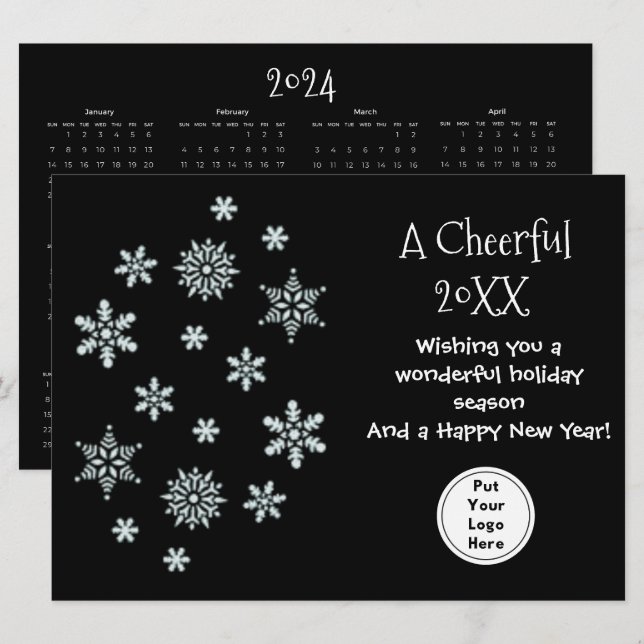 Cartão Calendário Corporativo Simples de Boas Vindas Empr (Frente/Verso)