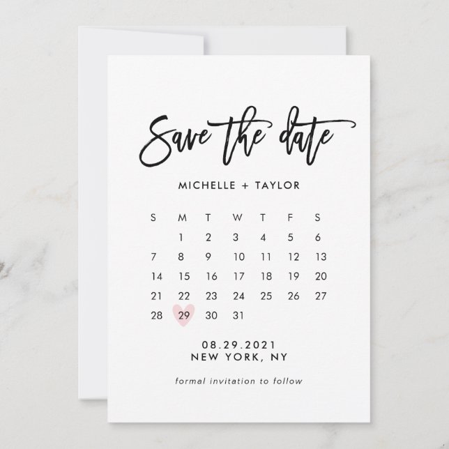 Cartão Calendário Salve a Data com Foto (Verso)