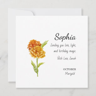 Cartão Calendula de Outubro Aniversário Personalizado