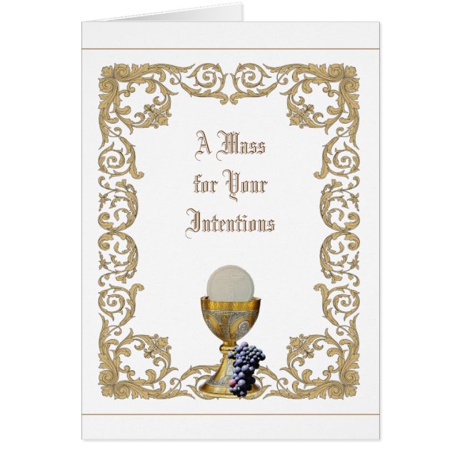 Cartão Cálice Dourado de oferecimento maciço santamente (Frente)