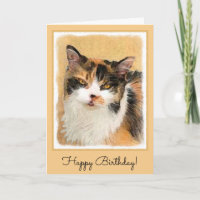 Calico Cat Painting - Cute Original Cat Art