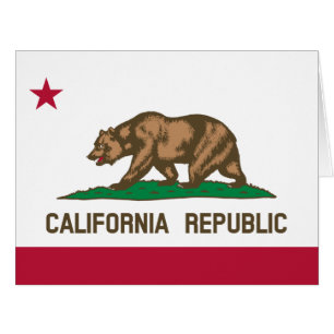 Cartão California Cali Republic Bear Flag, Estados Unidos