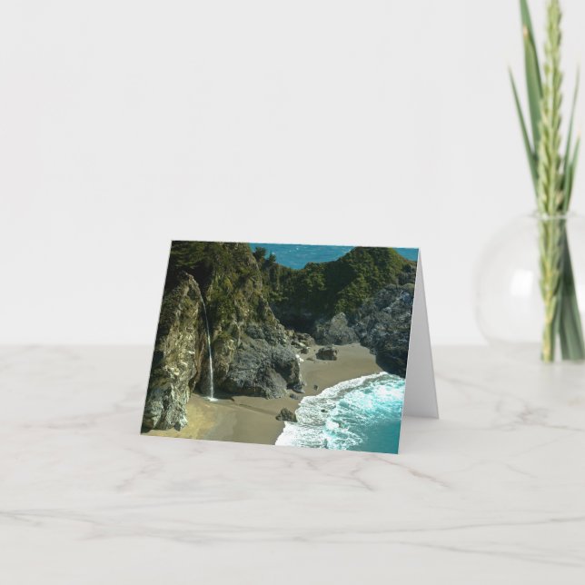 Cartão California Coast Waterfall Notecard (Frente)