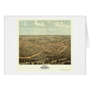 Cartão Califórnia, mapa panorâmico do MO - 1869