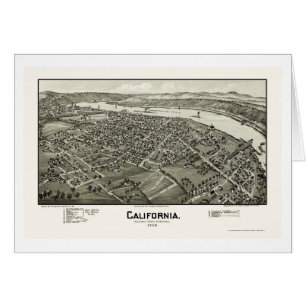 Cartão Califórnia, mapa panorâmico do PA - 1902
