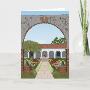 Cartão California mission greeting card, blank inside