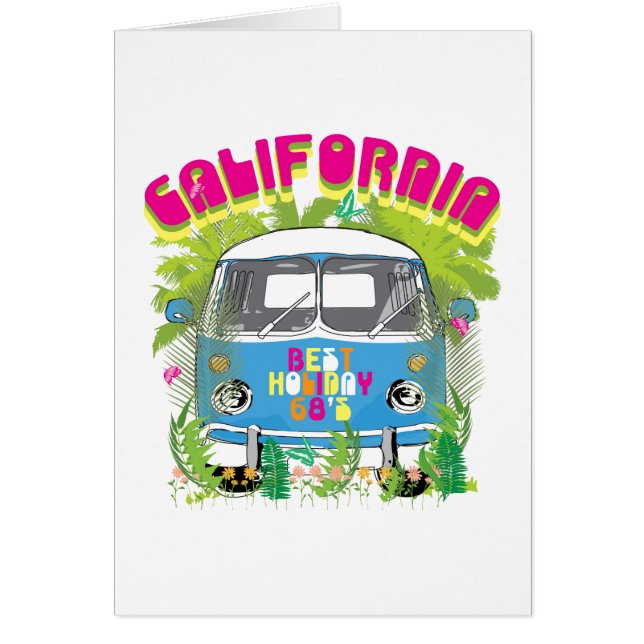 Cartão Califórnia que surfa Van (Frente)