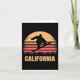 Cartão California Snowboard Vintage Snow Boarder Retro