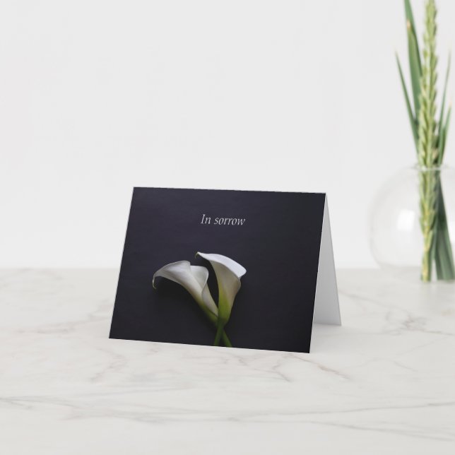 Cartão Calla lilies on a dark background (Frente)