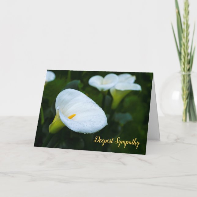 Cartão Calla Lily Raindrop Sympathy (Frente)