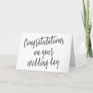Cartão Calligraphy "Congratulations on your wedding day"
